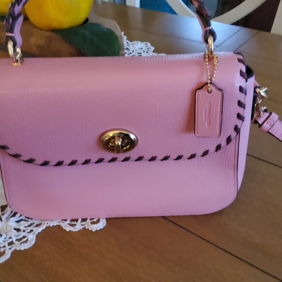 Coach Marlie Top Handle Satchel / Crossbody Handbag with Whipstitch Trim - Picture 2 of 7